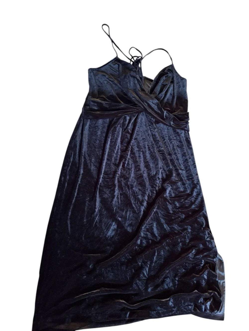 ELOQUII Black Velvet Halter Midi Dress Whimsygoth - Picture 4 of 8